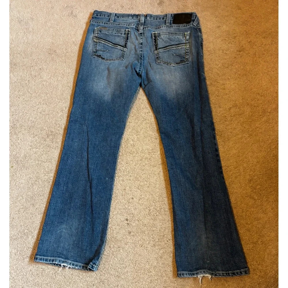 Ariat M7 Rocker Boot Cut Jeans Mens 38x34 Medium Wash Distressed Western Denim